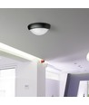 12W LED taklampe - IP54, Ø22cm, sort kant, 3000K, inkl. lyskilde