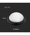12W LED taklampe - IP54, Ø22cm, sort kant, 3000K, inkl. lyskilde