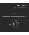 150cm 50W dimbar LED Linear Follow Trunking - 160lm/W, 90°, 4000K, for skinnesystem, nedhengt montering