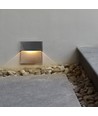 3W LED innfellingsspot til trapper - IP65, sort, kvadratisk, 4000K, 210lm