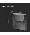3W LED innfellingsspot til trapper - IP65, sort, kvadratisk, 4000K, 210lm