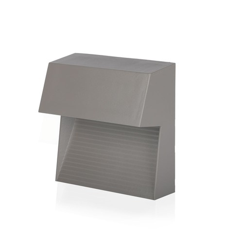 3W kvadratisk LED vegglampe til innfelling - IP65, Grå, 4000K, 210lm, trappelys