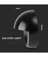 3W LED bedlampe / trappespots - IP65, sort, rund, 210lm, til trapper og ganger