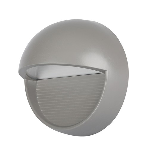 3W LED bedlampe / trappelys, Grå - Rund, IP65 utendørs, 3000K, Ø5,8cm