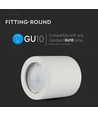 GU10 Rund gips påbygningslampe - Hvit, uten lyskilde