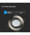 GU10 innfellingsspot med zoom - Satin nikkel, rund, justerbar, aluminium, hull: Ø9,3 cm, mål: Ø10,2 cm