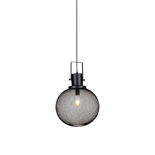 E27 pendel i sort metallnett - Ø30cm, moderne design, uten lyskilde