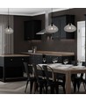 Ø28,5cm pendellampe i sort glass - E27 fatning, max 60W, IP20 innendørs, uten lyskilde