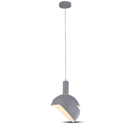 E14 pendeloppheng med grå aluminiumsskjerm - Ø18cm, 1 meter ledning, max 60W, uten lyskilde