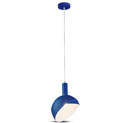 Blå E14 pendeloppheng med aluminiumsskjerm - Max 60W, Ø18cm, IP20, 5 års garanti