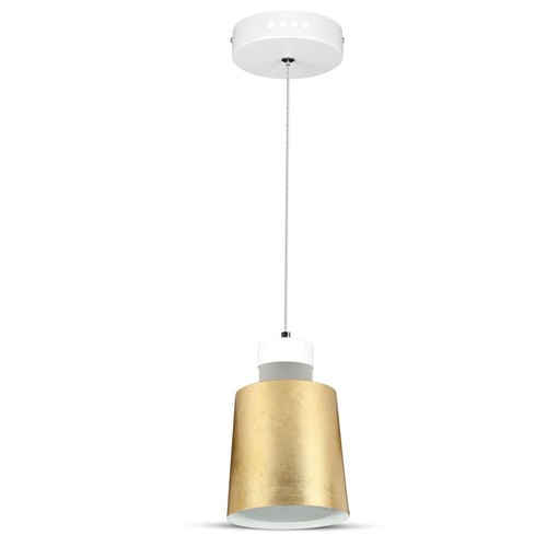 7W pendel i akryl, gull - Ø12cm, 400lm, inkl. lyskilde