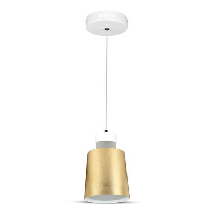 7W pendel i akryl, gull - Ø12cm, 400lm, inkl. lyskilde