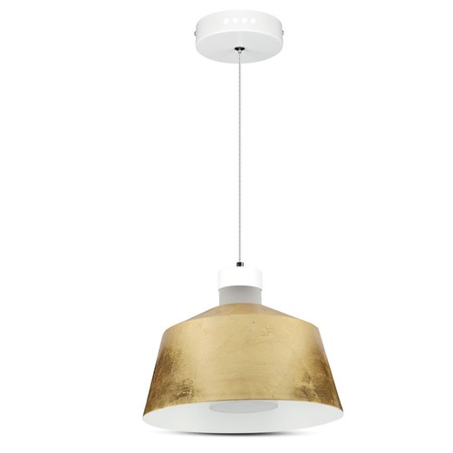 7W LED pendel med gull akrylskjerm - 3000K, IP20, inkl. lyskilde