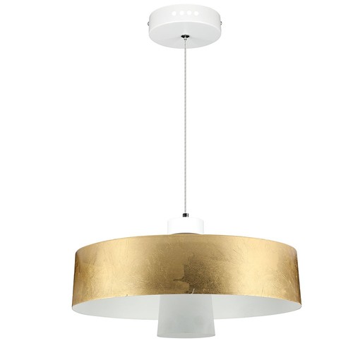 7W LED pendel, gull akrylskjerm - Ø34cm, 4000K, 400lm, IP20