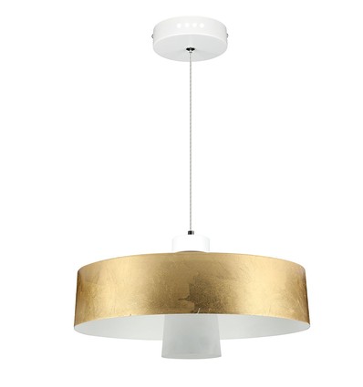 7W LED pendel, gull akrylskjerm - Ø34cm, 3000K, 400lm, IP20