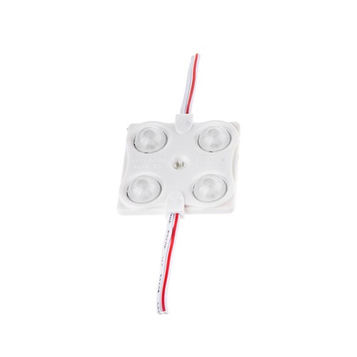 1,44W LED modul, 12V - IP68 vanntett, 135lm, 160 grader, 37x37mm, rød lysfarge
