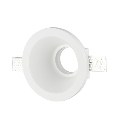 GU10 gips innfellingsspot, rund - Hvit, hull: Ø13,2 cm, mål: Ø13,2 x 7,4 cm, uten lyskilde