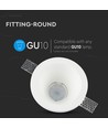 GU10 gips Downlight, rund - Hvit, hull: Ø13,2 cm, mål: Ø13,2 x 7,4 cm, uten lyskilde