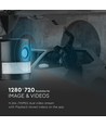 18W LED lyskaster med WiFi kamera og sensor - 6000K, IP44, hvit, utendørs, sikkerhetskamera