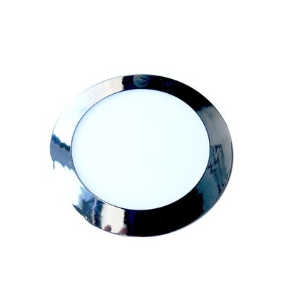 24W Ø30cm LED innfellingspanel - Krom, rund, 2000lm, Hull: Ø28,5 cm, Mål: Ø30 cm