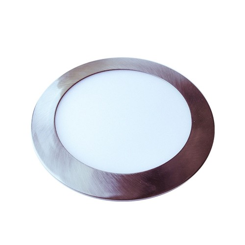 24W Ø30cm LED innfellingspanel - Satin nikkel, 3000K, Hull: Ø28cm, Mål: Ø30cm