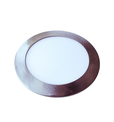 24W Ø30cm LED innfellingspanel - Satin nikkel, 3000K, Hull: Ø28cm, Mål: Ø30cm