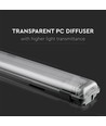 120cm 36W vanntett komplett LED-armatur - IP65, inkl. 2x 18W 6400K LED-rør