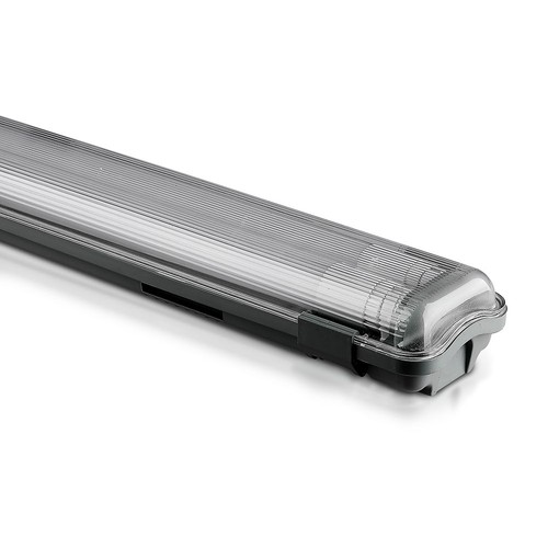 150cm 44W T8 vanntett komplett LED-armatur - IP65, 6400K, 2x22W, kald hvit