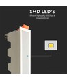 10W LED lineært innfellingspanel - 750lm, 138x32mm, hvit kant, varm hvit, IP20