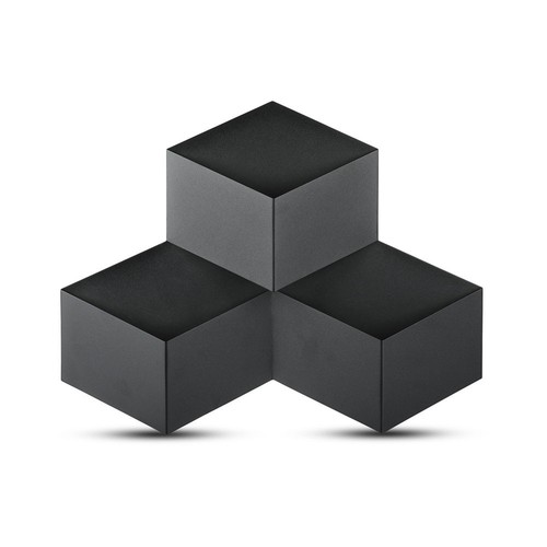 9W LED vegglampe, sort - 990lm, 3000K, IP20, aluminium, innendørs