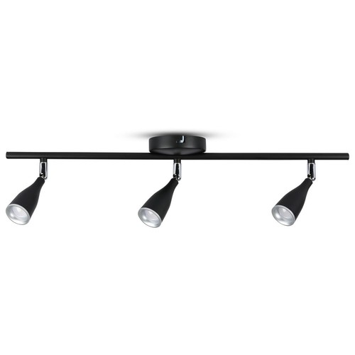 13,5W LED vegglampe med 3 hoder - 1260lm, 3000K, sort finish, inkl. lyskilde