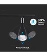 13,5W LED vegglampe med 3 hoder - 1260lm, 3000K, sort finish, inkl. lyskilde
