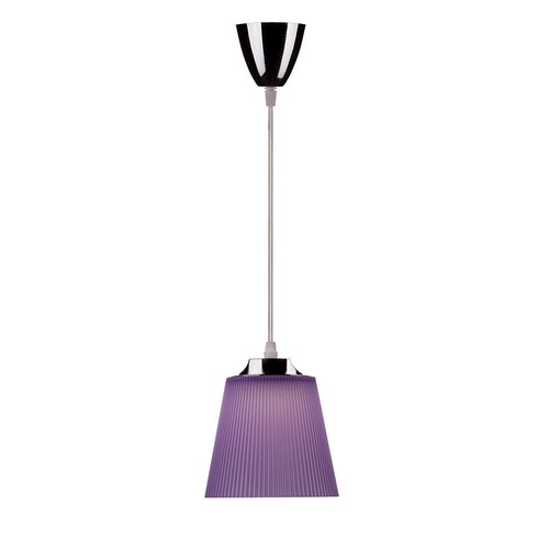7W LED pendel / taklampe - Krom med lilla skjerm, 4000K, Ø15cm, 90 grader lysvinkel