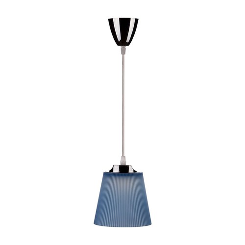 7W LED pendel / taklampe - Ø15cm, 4000K, blå skjerm, krom kropp, inkl. lyskilde