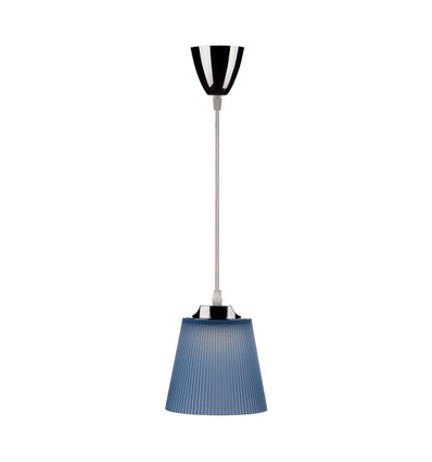 7W LED pendel / taklampe - Ø15cm, 4000K, blå skjerm, krom kropp, inkl. lyskilde