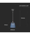 7W LED pendel / taklampe - Ø15cm, 4000K, blå skjerm, krom kropp, inkl. lyskilde