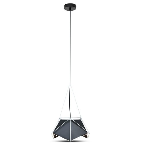 E27 Prism pendellampe - Sort skjerm med hvit ledning, Ø40cm, metall, uten lyskilde