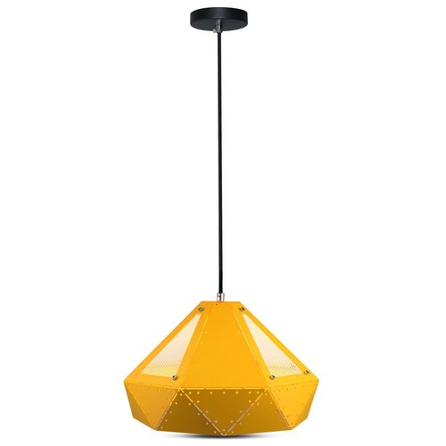 E27 Prism pendellampe - Gul, metall, Ø31x18cm, uten lyskilde