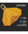 Pastel Wooden Prism pendel, gul - E27 sokkel, 320x270mm, max 60W, 5 års garanti