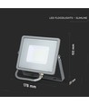 30W LED lyskaster med Samsung chip - 80lm/W, IP65, varm hvit, grå, 5 års garanti