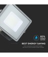 30W LED lyskaster med Samsung chip - 80lm/W, IP65, varm hvit, grå, 5 års garanti