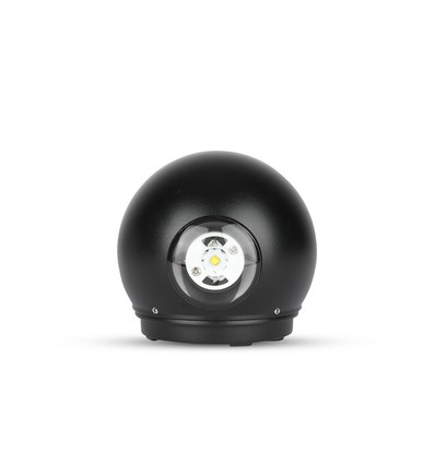 6W opp/ned vegglampe, sort - IP65, 4000K, 11,2 x 11,2 cm, inkl. lyskilde