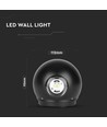 6W opp/ned vegglampe, sort - IP65, 4000K, 11,2 x 11,2 cm, inkl. lyskilde