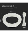 10W LED vegglampe - 1100lm, 3000K, rund, hvit, IP20, inkl. lyskilde