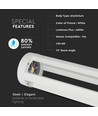 10W pullertlys - LED, 6400K, hvitt hus, 80cm høyde