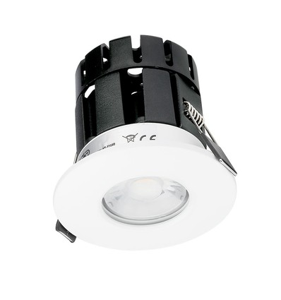 10W Bluetooth fire-rated LED innbyggingsspot - CCT, dimbar, IP65, hvit, Smart Home, 5 års garanti