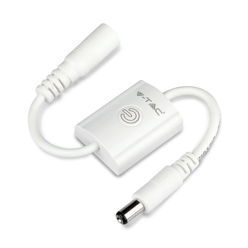 Touch sensor til LED strips, 12V - Max 24W, dimbar, hvit, IP20, Jack stikk tilkobling
