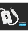 Håndsensor til LED strips, 12V - Max 24W, hvit, 2.1mm DC plugg, av/på sensor til sengelampe
