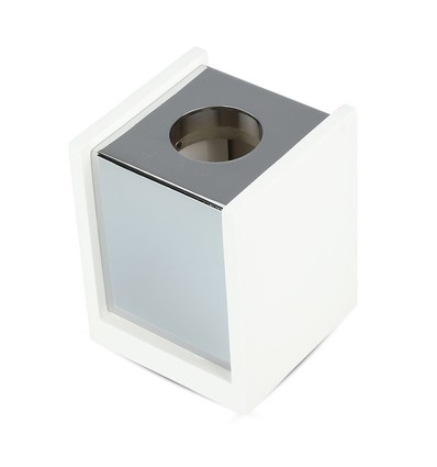 GU10 kvadratisk gips påbygningsspot med krom bunn - 10x10cm, hvit/krom, IP20 innendørs, uten lyskilde
