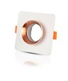 GU10/GU5.3 gips innfellingsspot - Firkantet, matt rosa gull, hvit gips, 10x10 cm